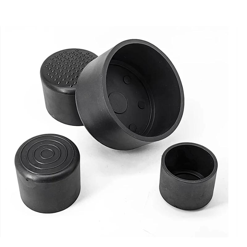 Manchon de tuyau rond en caoutchouc souple PVC noir, capuchon de Tube, coussin de pied de Table et d