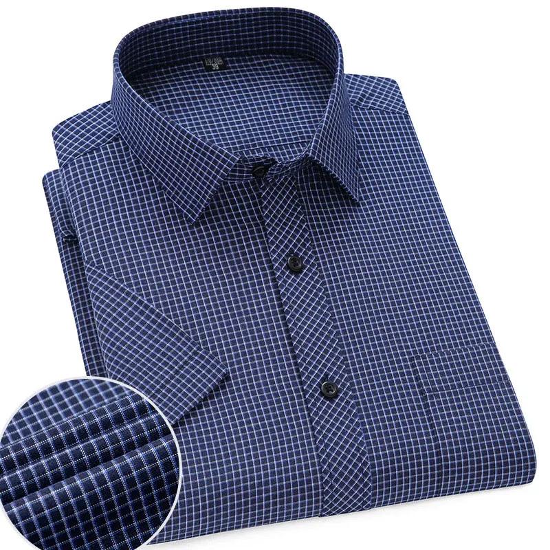 Été 7XL grande taille hommes haut de gamme rayé chemise à manches courtes affaires mince social déco