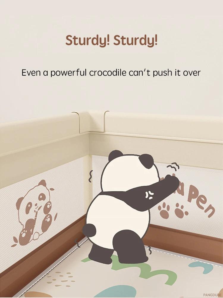 Parc de jeu pour bébé PANGDUBE Panda Dinosaur, grande clôture de sécurité pour enfants, aire de jeux