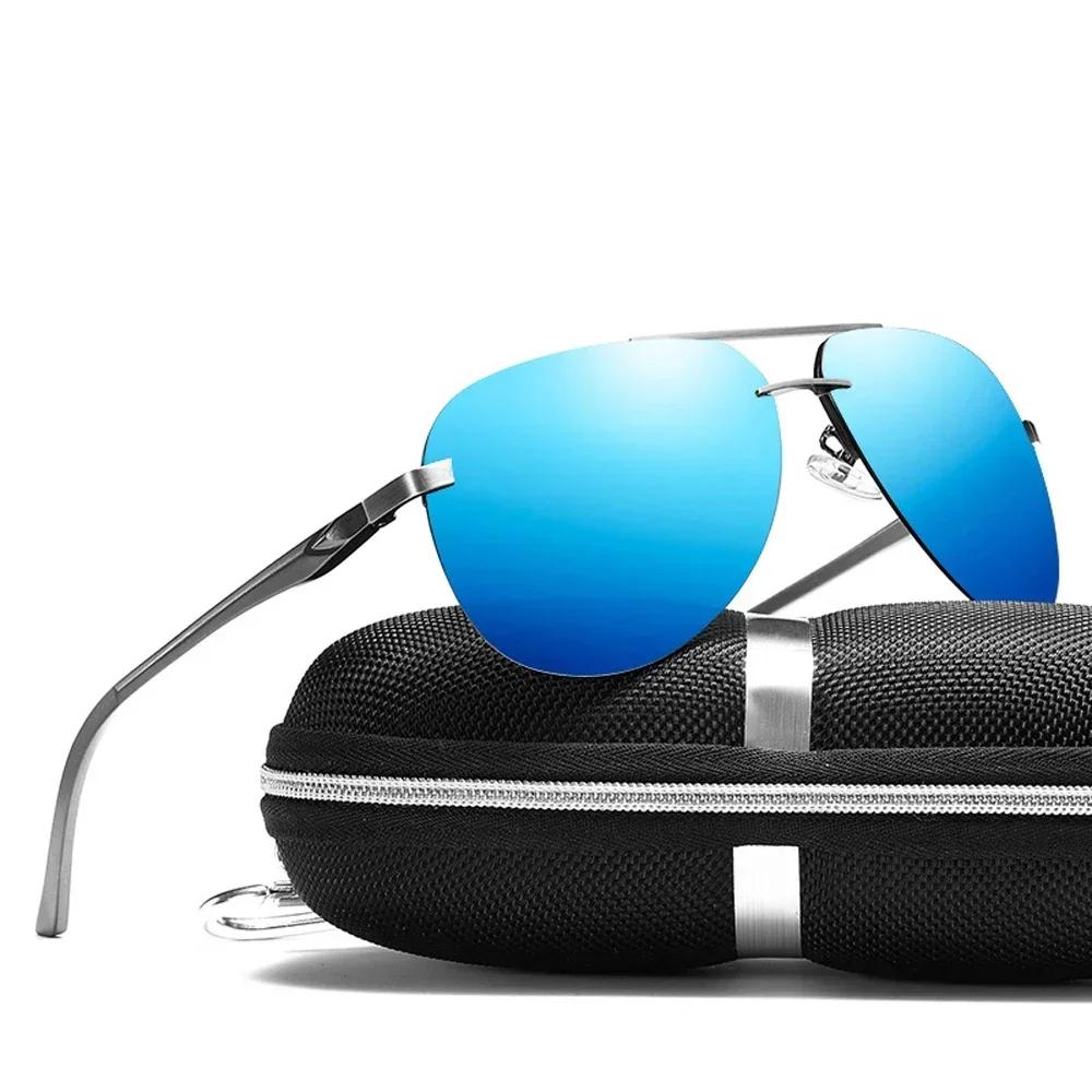 Nouveau Polarisé hommes lunettes de soleil classique conduite lunettes de soleil cadre en métal miro