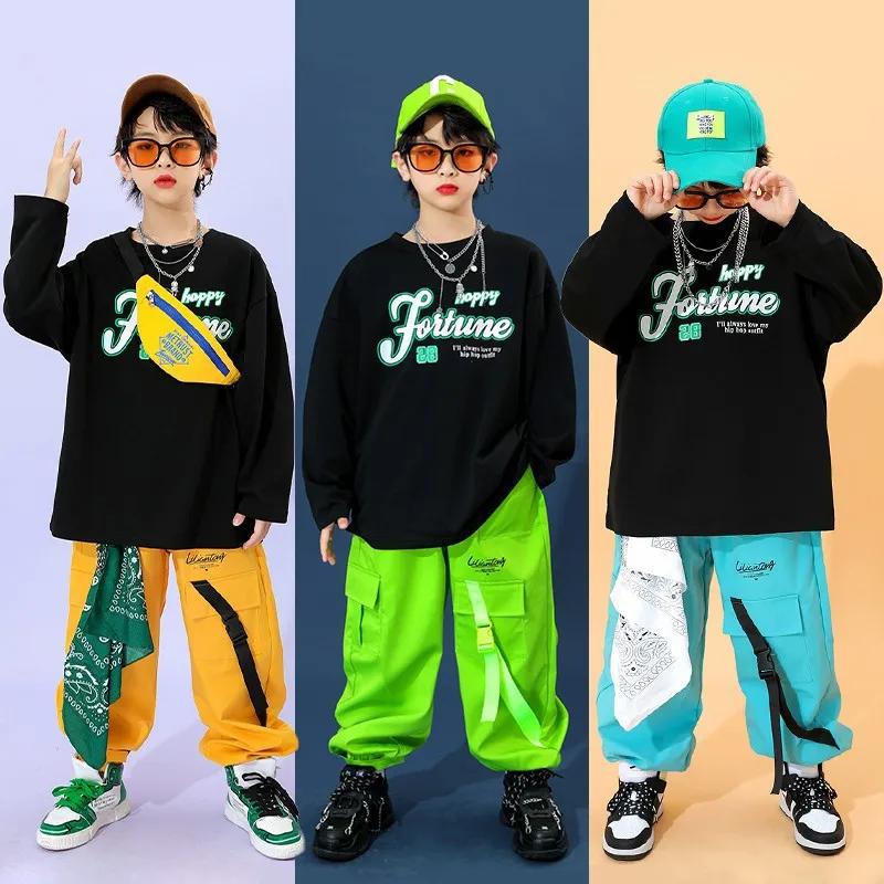 Costumes de danse de rue colorés pour enfants, ensembles hip-hop pour garçons, costumes de défilé po