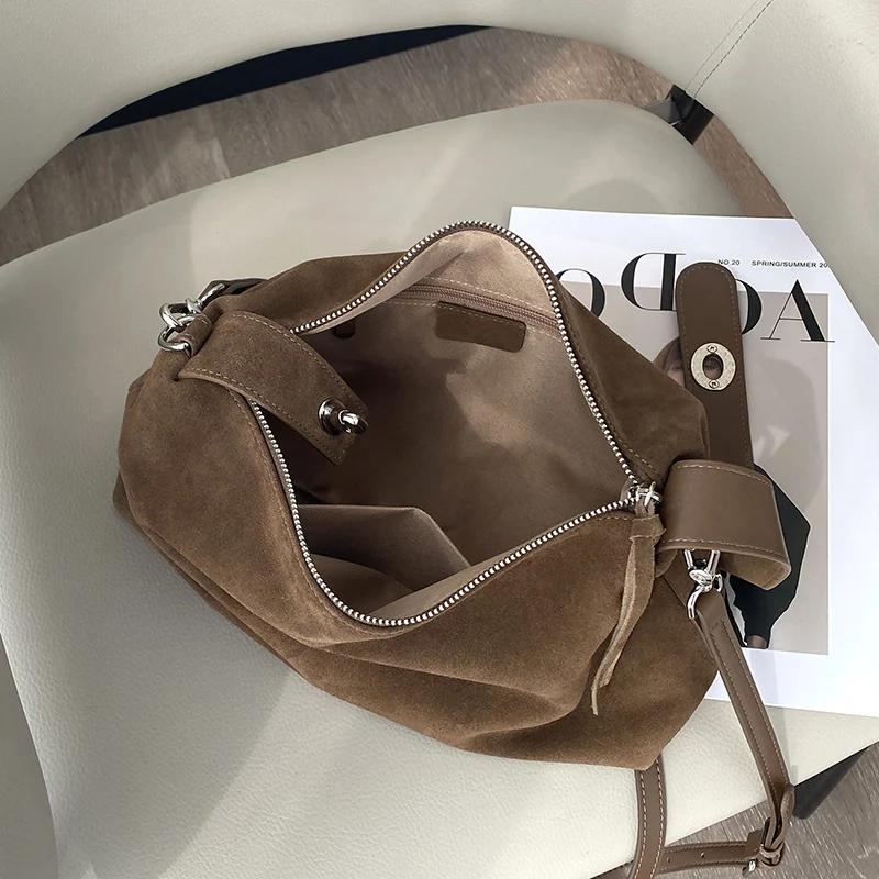 Sac à main en daim pour femmes, sac en cuir de vache souple, sac à bandoulière Unique pour dames, pr