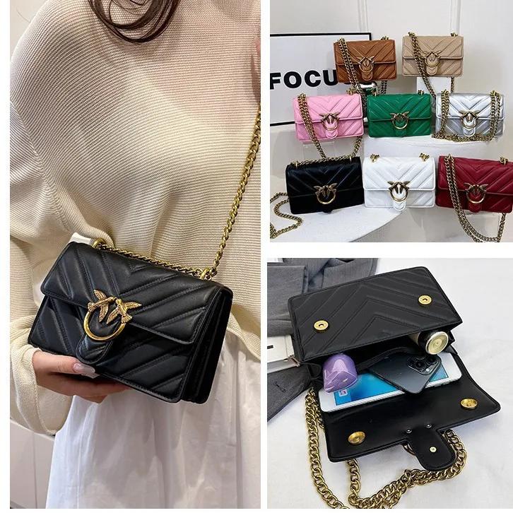 Sac à bandoulière tendance pour femme avec chaîne, bandoulière réglable, sac à bandoulière unique, s