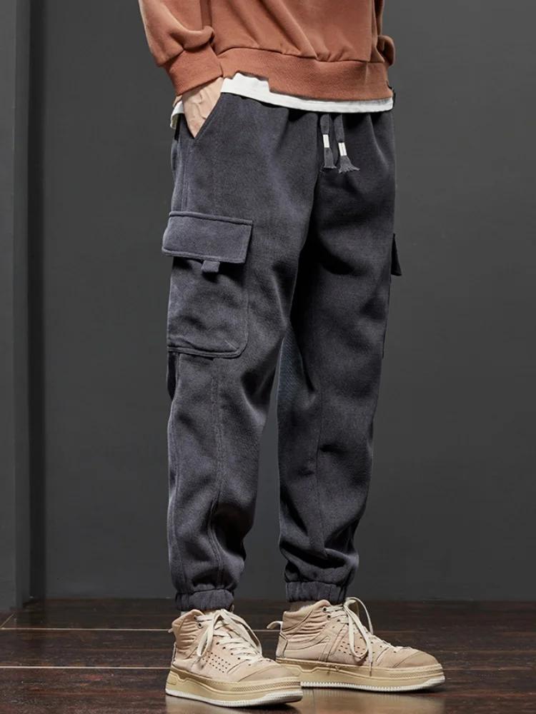 Pantalon décontracté à taille élastique pour homme, droit, proximité, wstring, harem, jogging, sport
