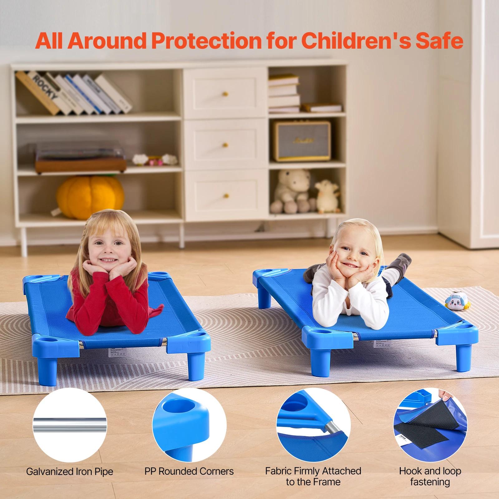 VEVOR Lit de sieste empilable pour enfant, 4 pcs, lit de couchage portable pour tout-petits, 130 x 5