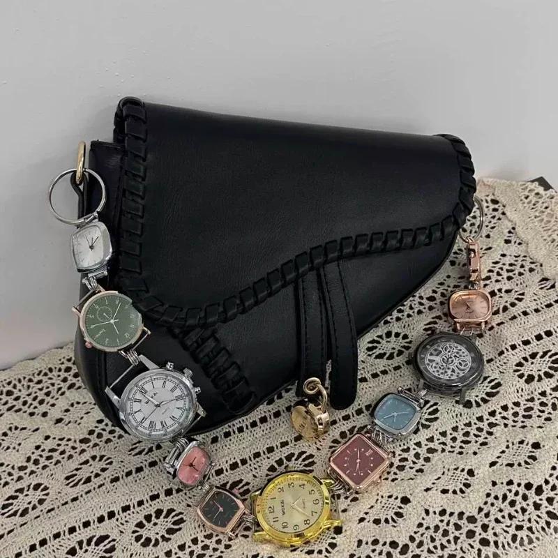 Sac de selle de luxe de styliste pour femmes, sac à bandoulière Chic avec bracelet de montre en méta