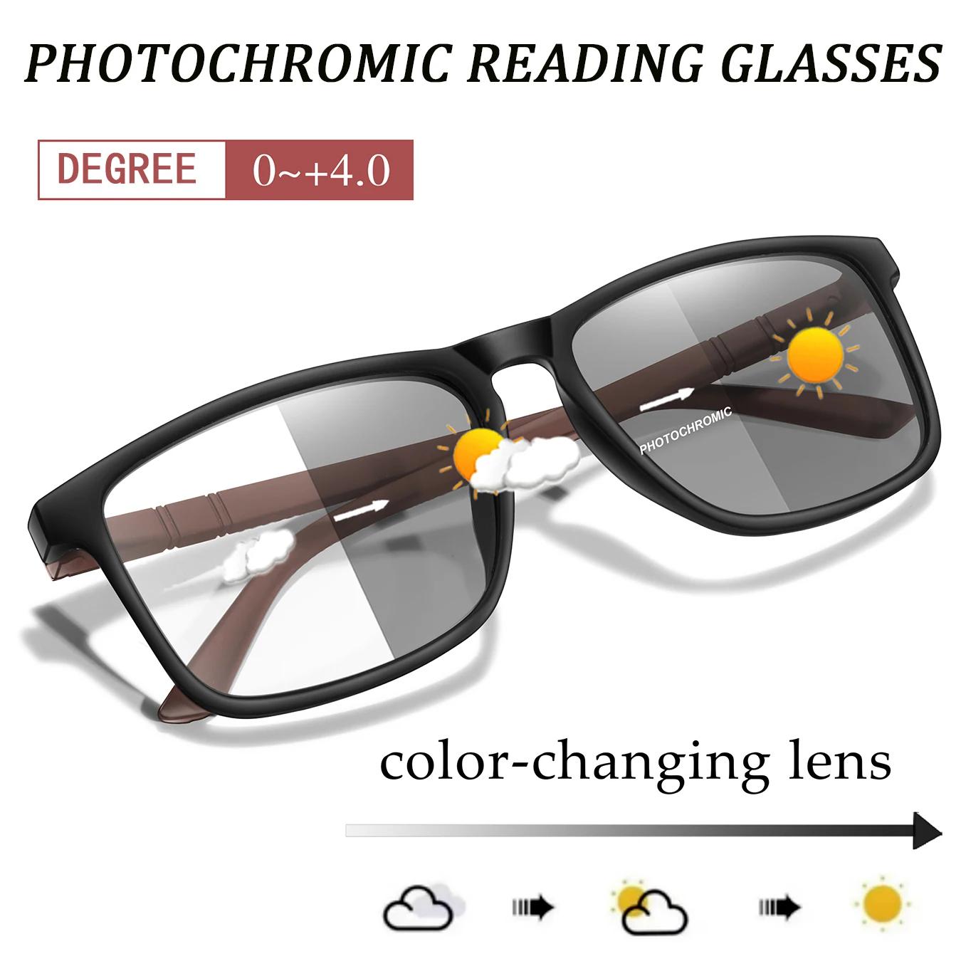 Lunettes de lecture photochromiques Anti-lumière bleue pour hommes et femmes, lecture de livres et d