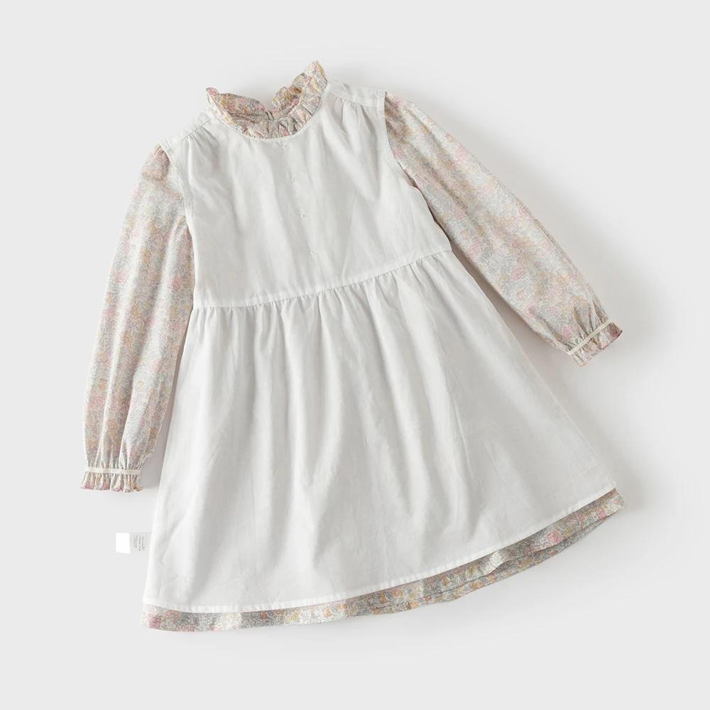 Robe de princesse à manches longues pour filles Dave Bella, 6-13 ans, robe florale de printemps pour