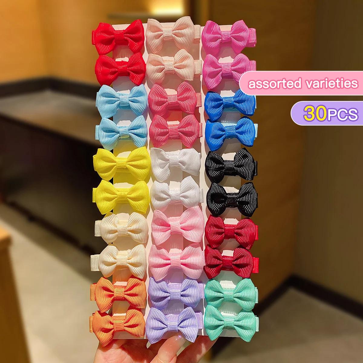 30 pinces à cheveux en tissu à nœud aléatoire coloré adaptées à un usage quotidien comme accessoires