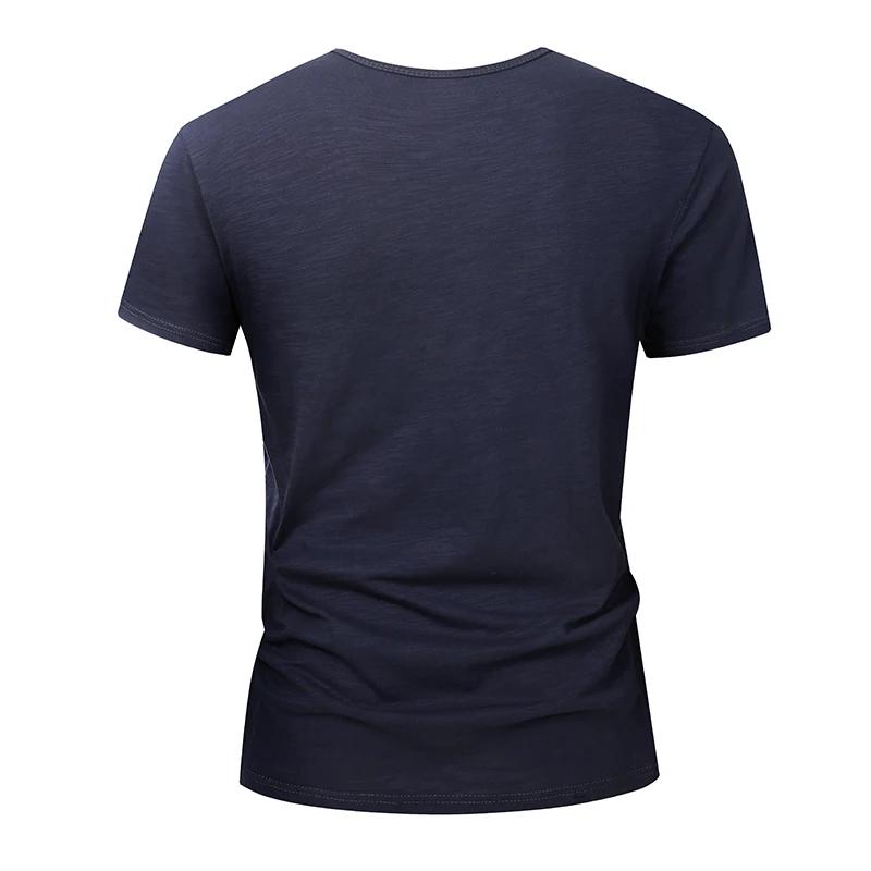 T-shirt pour homme 100% coton, manches courtes, été, noir et blanc, vêtements pour homme, doux, de h