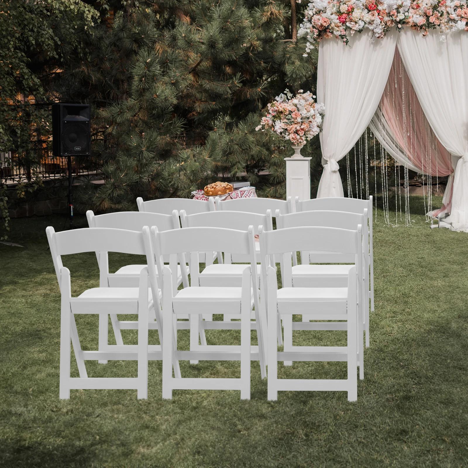 Chaise pliante en résine, siège rembourré, chaise rigourconfortable, intérieur, extérieur, fête à la