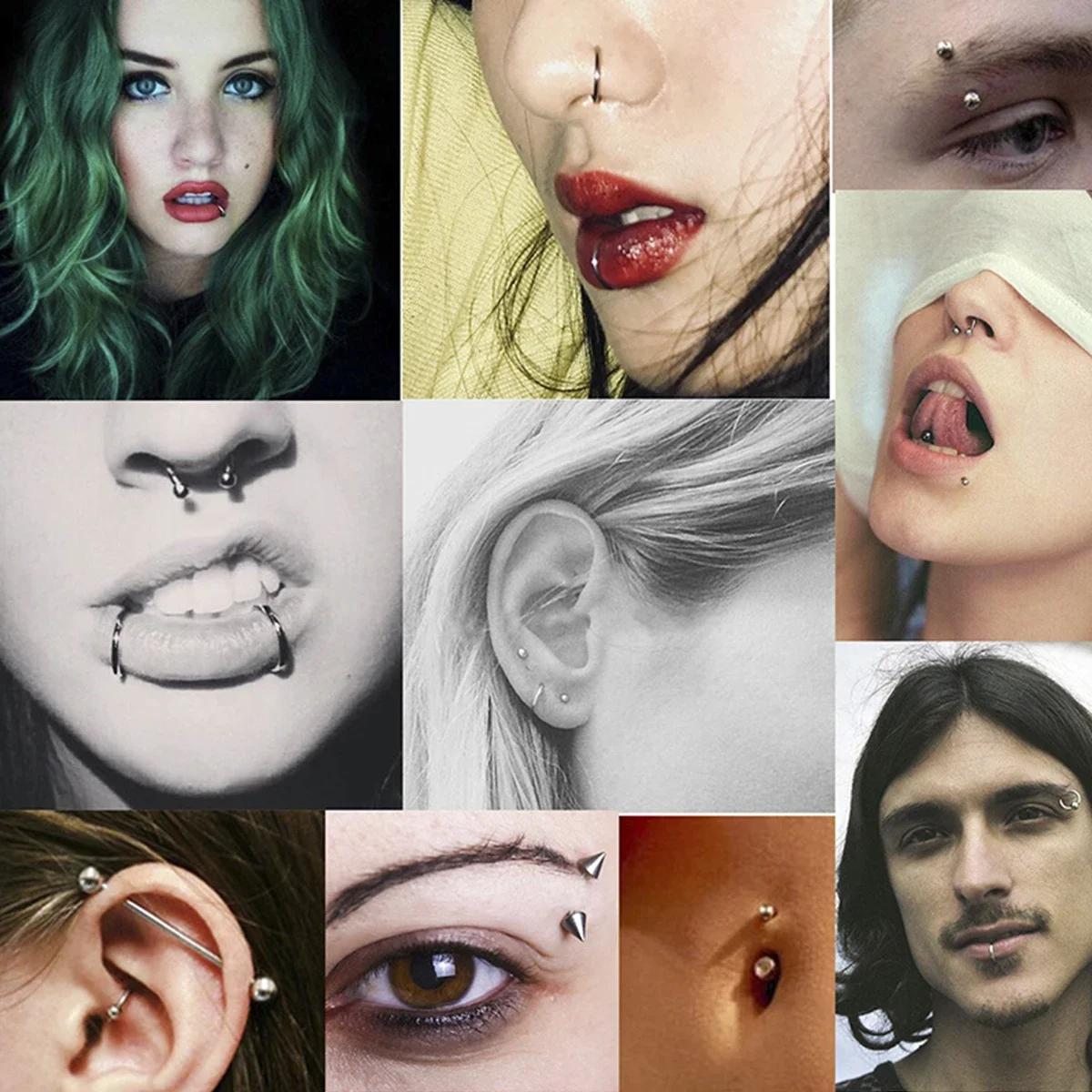 100 pièces Lot anneau de nez en acier chirurgical cerceau narine Piercing Septum anneau fer à cheval