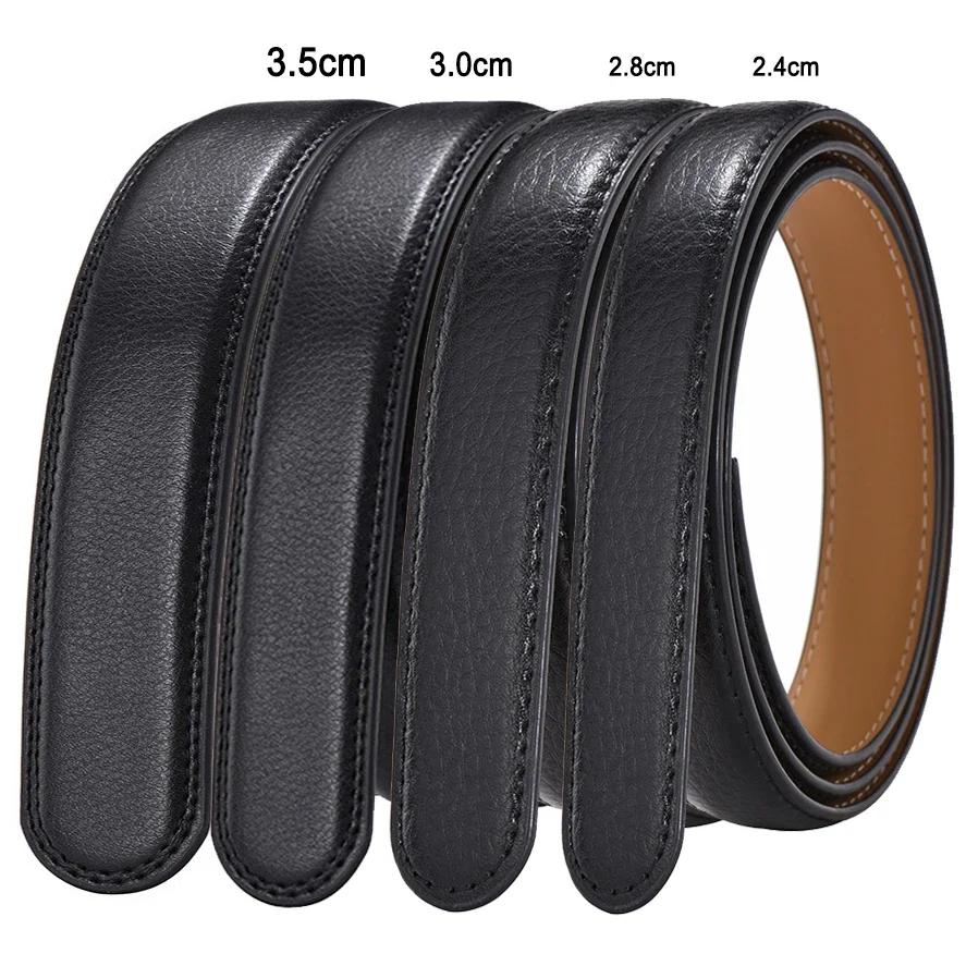 Ceinture en cuir PU pour hommes et femmes, 2.4 2.8 3.0, 3.5 cm de large, sans boucle pour boucle aut