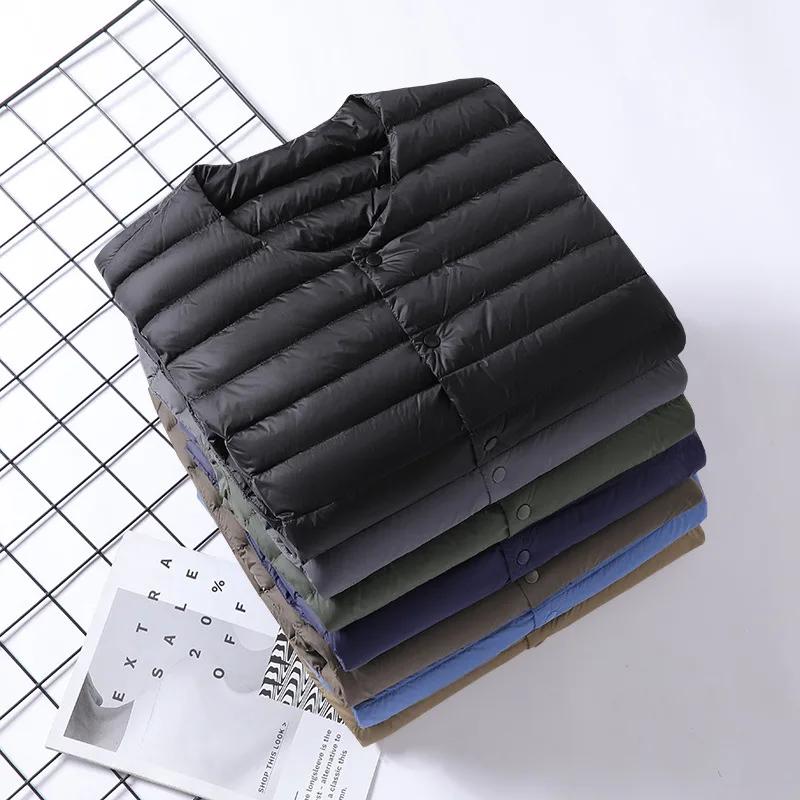 Doudoune ultralégère pour hommes, nouvelle veste légère Simple à col rond, Portable, doublure chaude