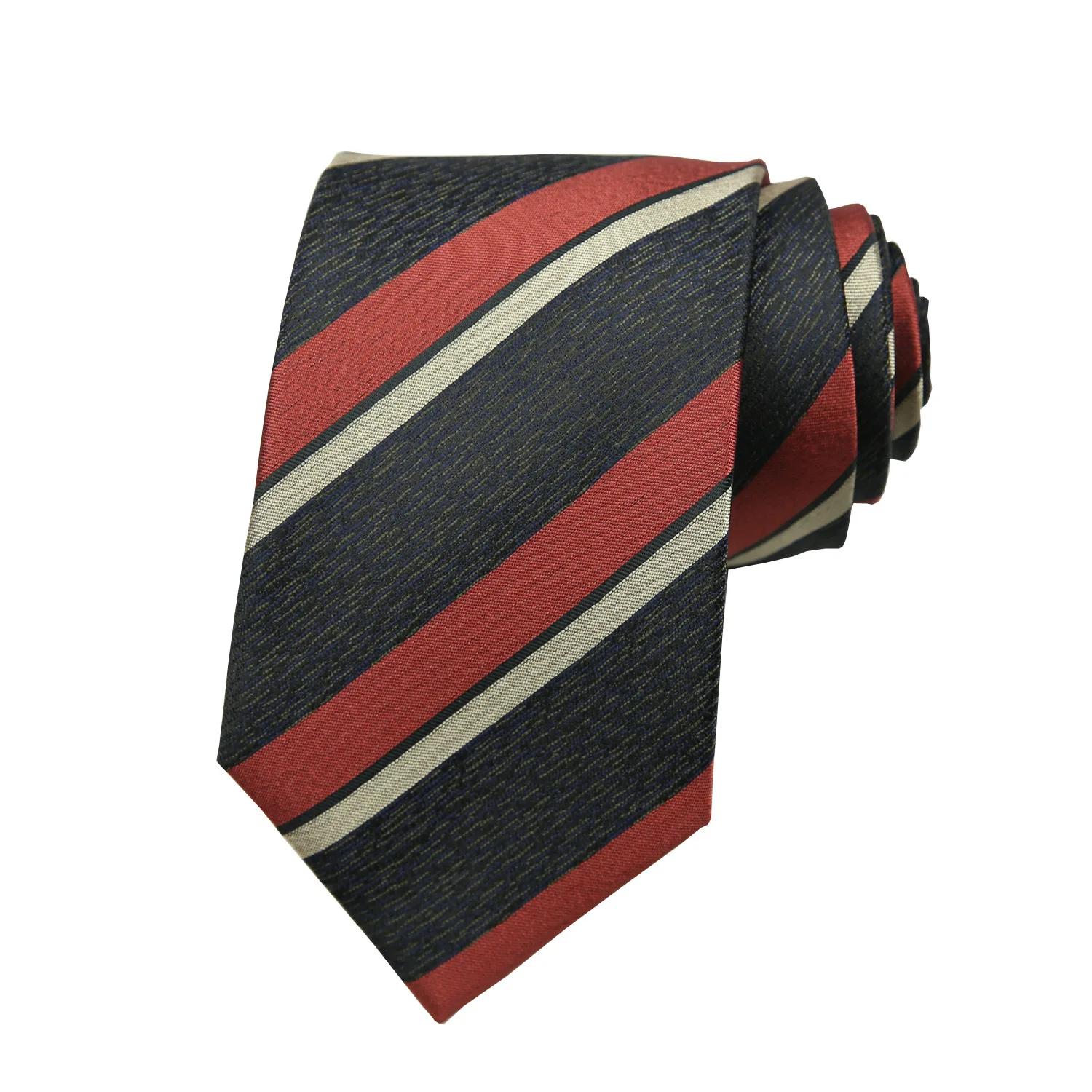Cravate Gravatas mode en gros tissé 8 cm rayé cravate accessoires de mariage bleu homme point ajuste