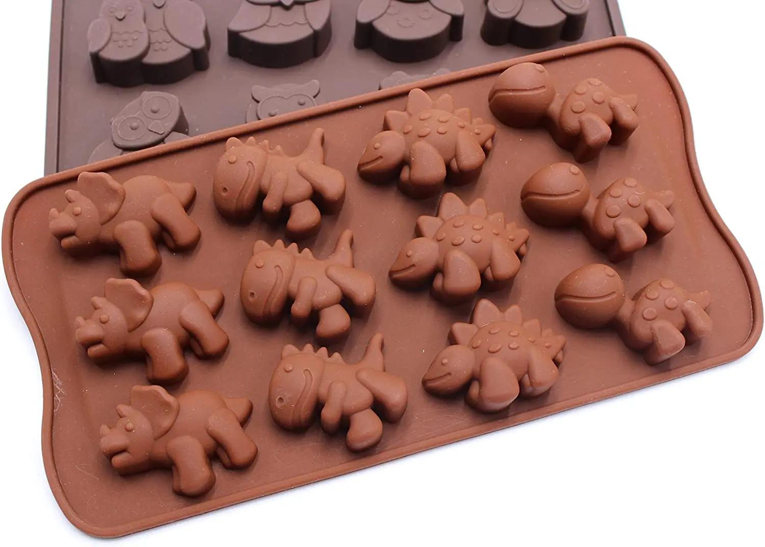 Moule à chocolat en Silicone, véhicules et formes d'animaux, pour la fabrication de chocolat, gaufre