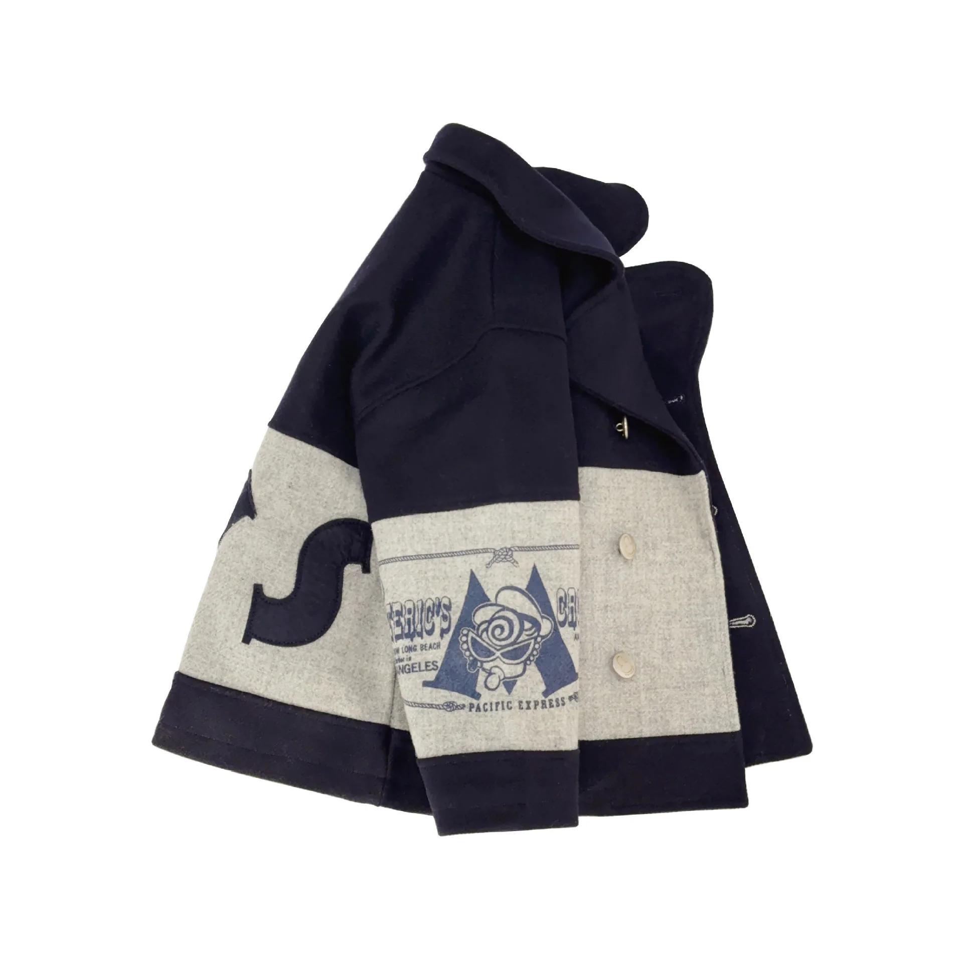 Manteau pour filles 2025 hiver nouveau gris épissage à la mode épaissi manteau de laine pour enfants