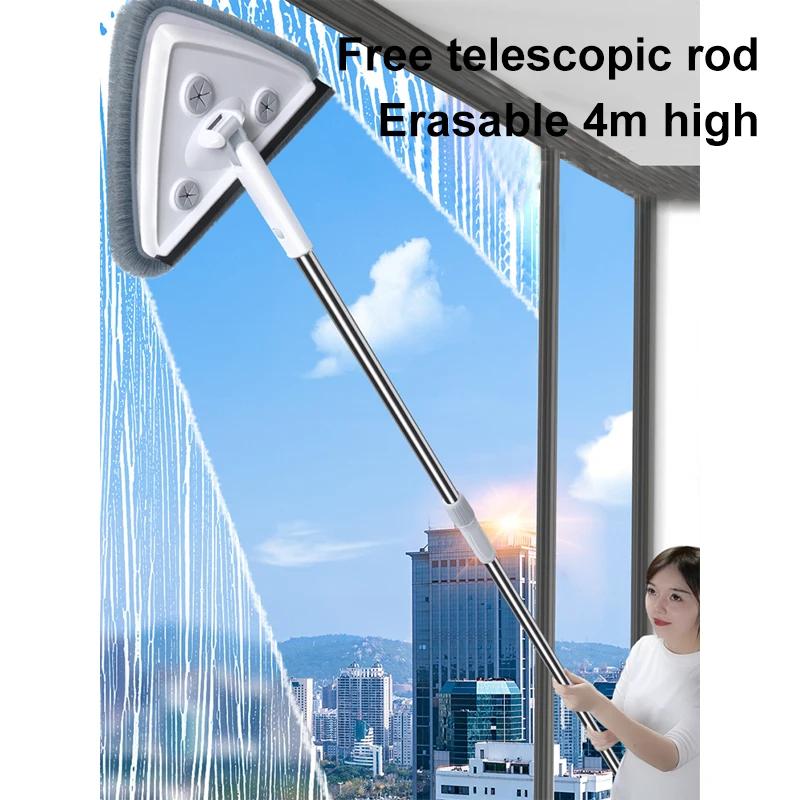 Essuie-glace triangulaire, tige télescopique, brosse de nettoyage de vitres, nettoyeur de vitres, ou