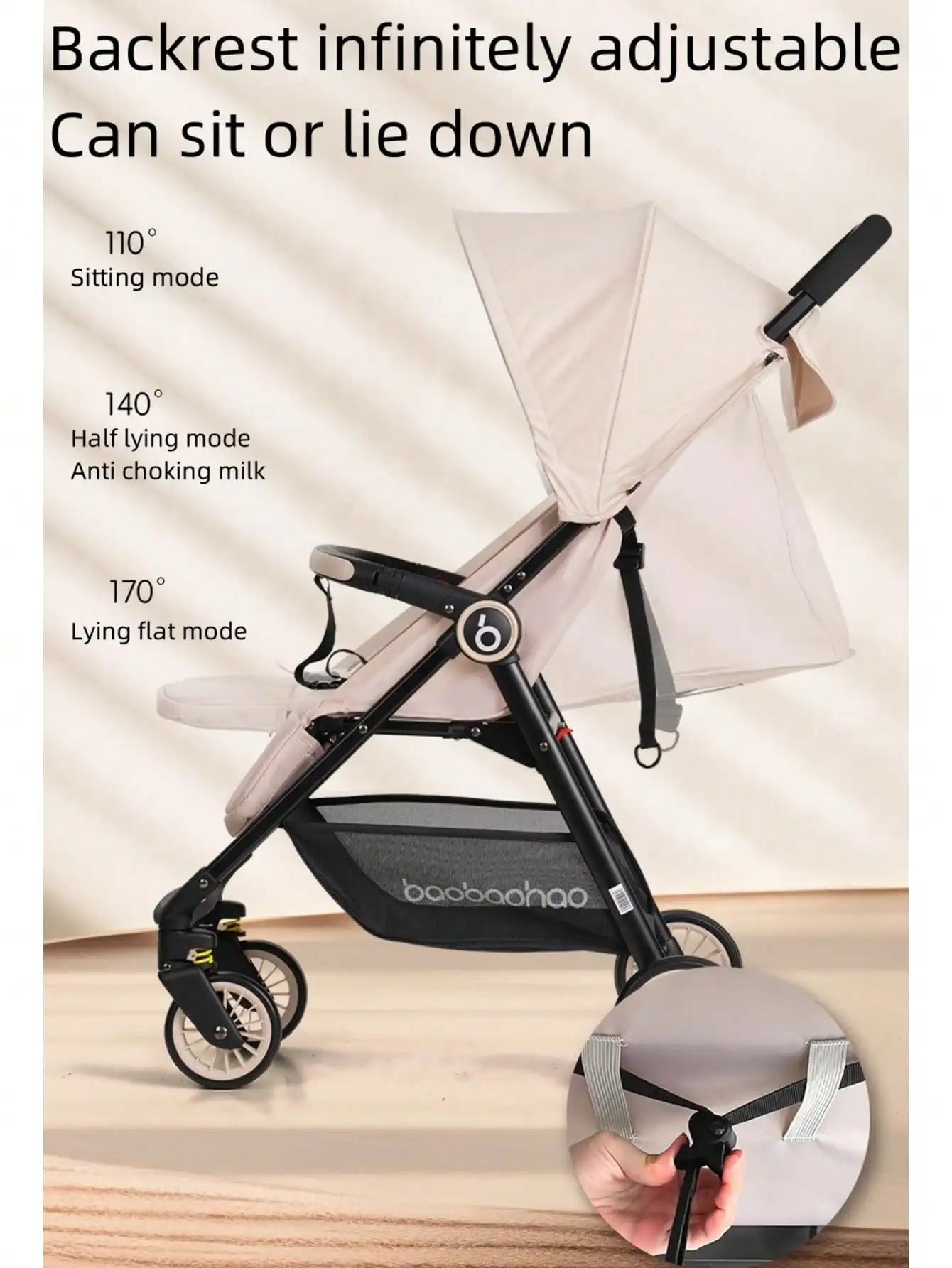 1 poussette pour bébé légère noire pèse seulement 4,7 kg, pratique pour les avions, les trains et le