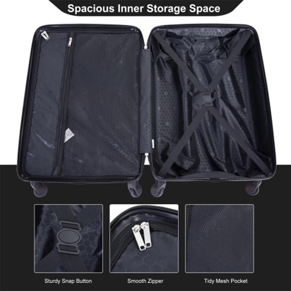 Travelhouse-Ensemble de bagages en ABS avec roues tournantes, valise à main, serrure TSA, 24 po, 28 