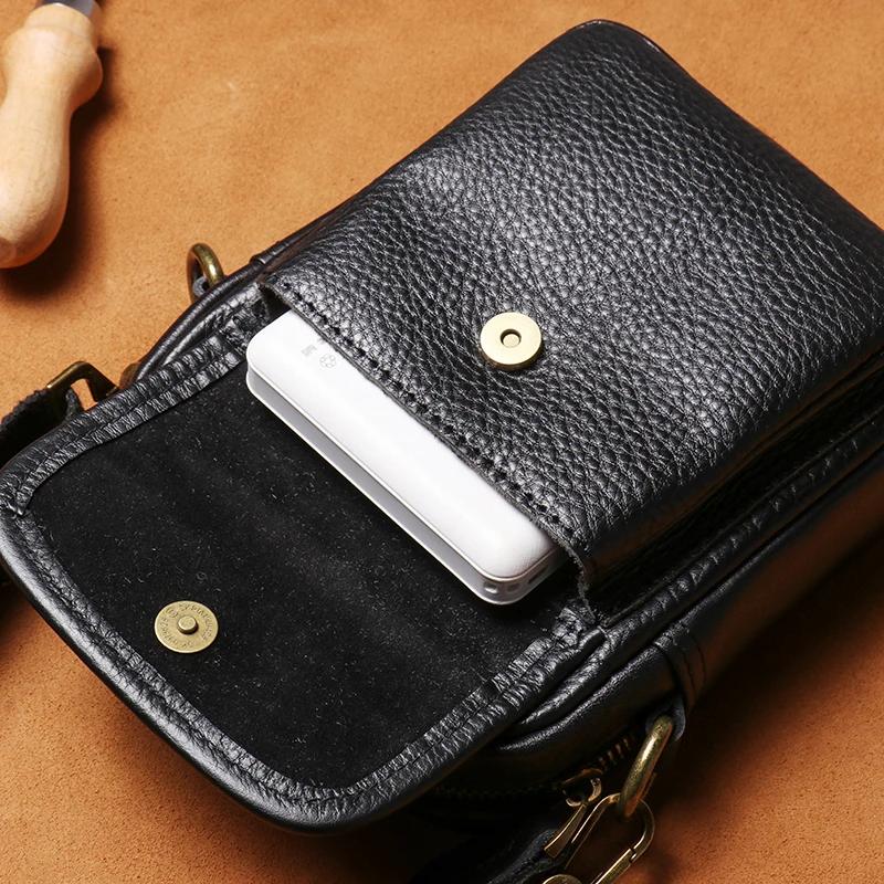 GURO-Sac à bandoulière en cuir véritable pour homme, cuir de vachette couche supérieure, sac pour té