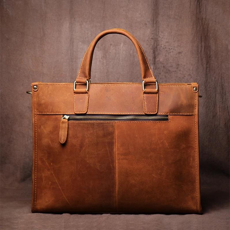 GURO-Sac à Main en Cuir group pour Homme, Étui à Bombes de Luxe, Sac à Bandoulière Vintage pour Ordi