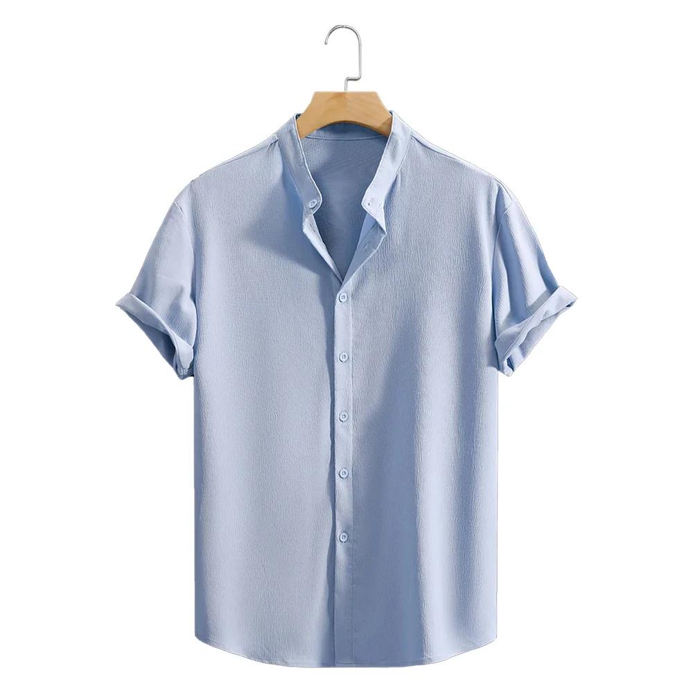 Chemises de plage décontractées à manches courtes pour jeunes, couleur unie, ample, décontractée, re