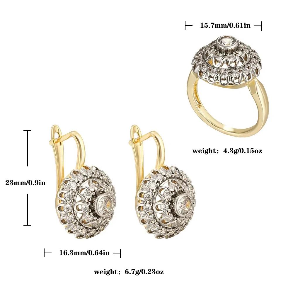Boucles d'oreilles en vermiculite incrustée de conesh creux, bijoux à la mode plaqués or 14 carats, 