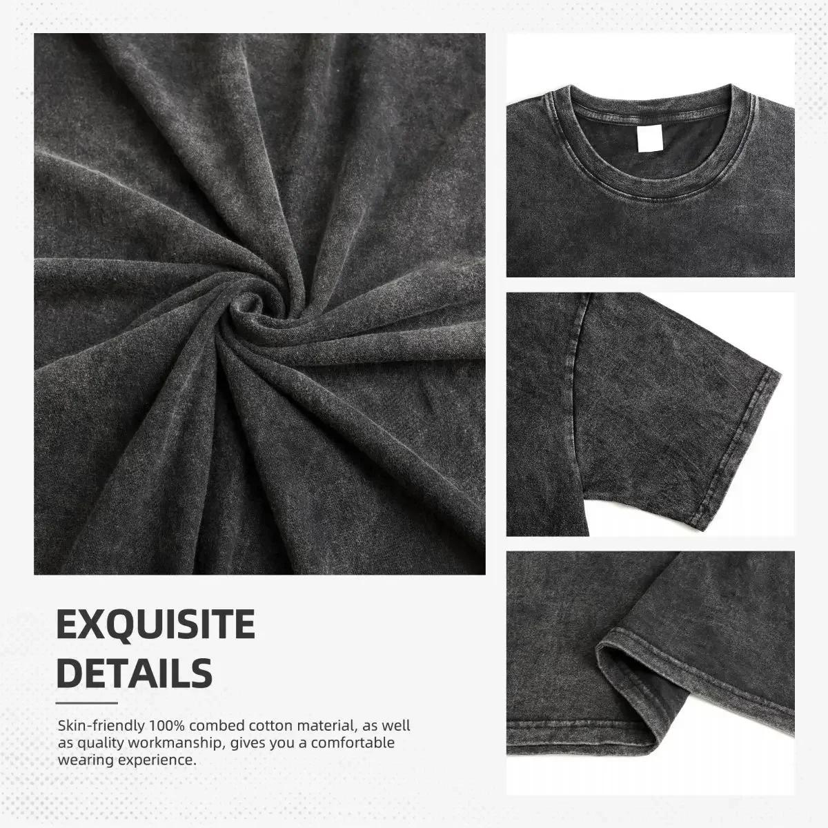 T-shirt pour homme en coton lavé, imprimé poupée amusante, t-shirt oversize Y2k, t-shirt graphique d
