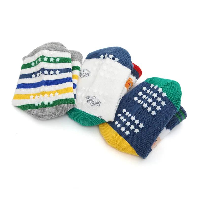 6 paires de chaussettes antidérapantes pour garçons et enfants, motif de dessin animé mignon, respir