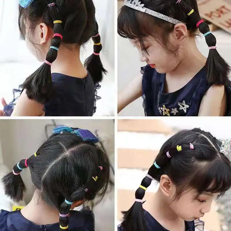 100 pièces/ensemble filles bandes de cheveux élastiques filles accessoires de cheveux 2.5cm élastiqu