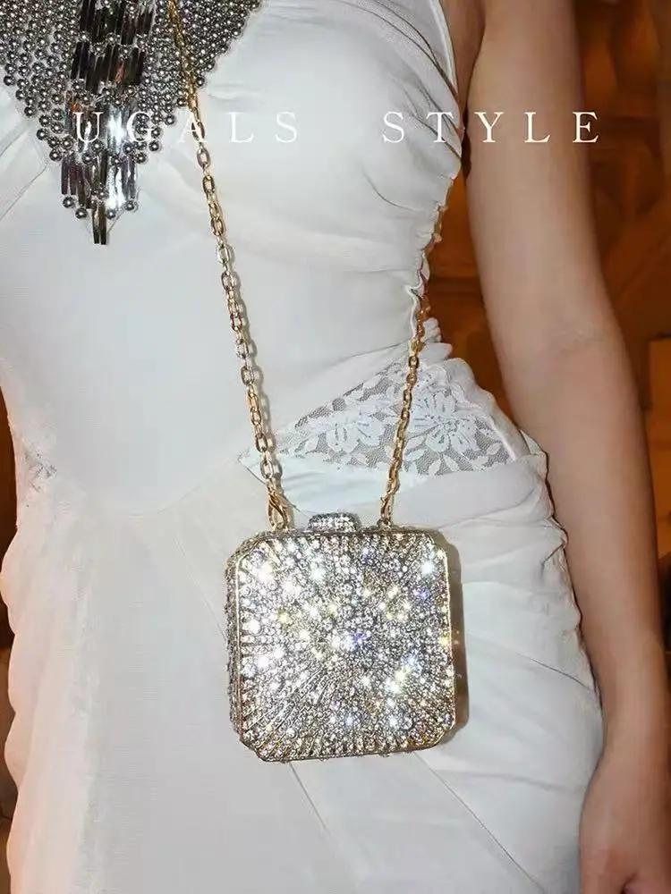 Cristal strass diamant sac de soirée paillettes Mini boîte de luxe concepteur mode pochette sac à ma