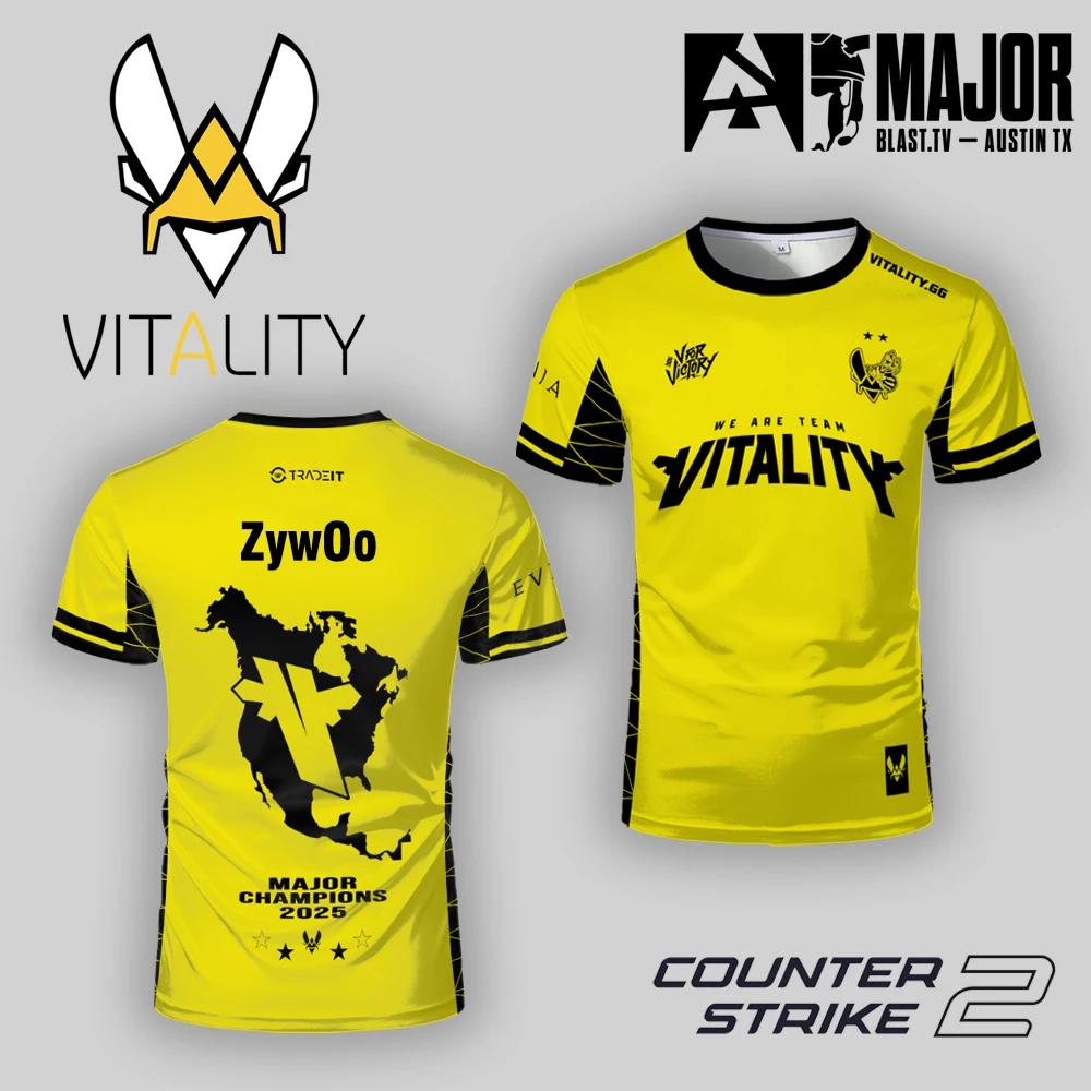 2025 CS2 Austin Major Team Vitality Uniforme commémoratif Fan Jersey ZywOo Formation T-shirt respira