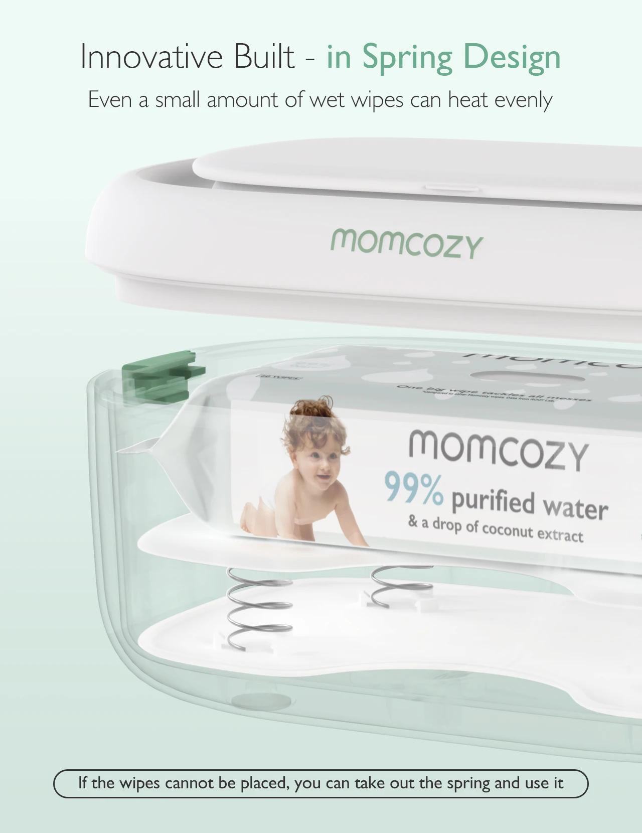 Momcozy Chauffe-lingettes pour bébé, grande capacité, chauffage rapide et uniforme, 4 modes de contr