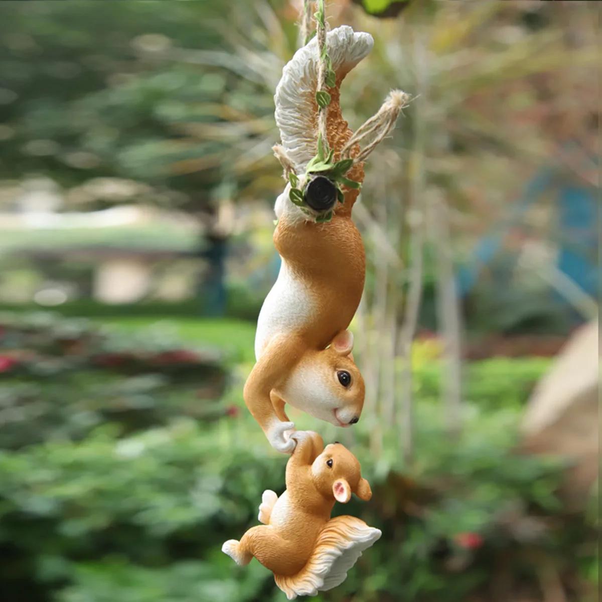 Figurine d'écureuil en corde d'escalade créative, 1 pièce, parfaite pour la décoration du jardin et 