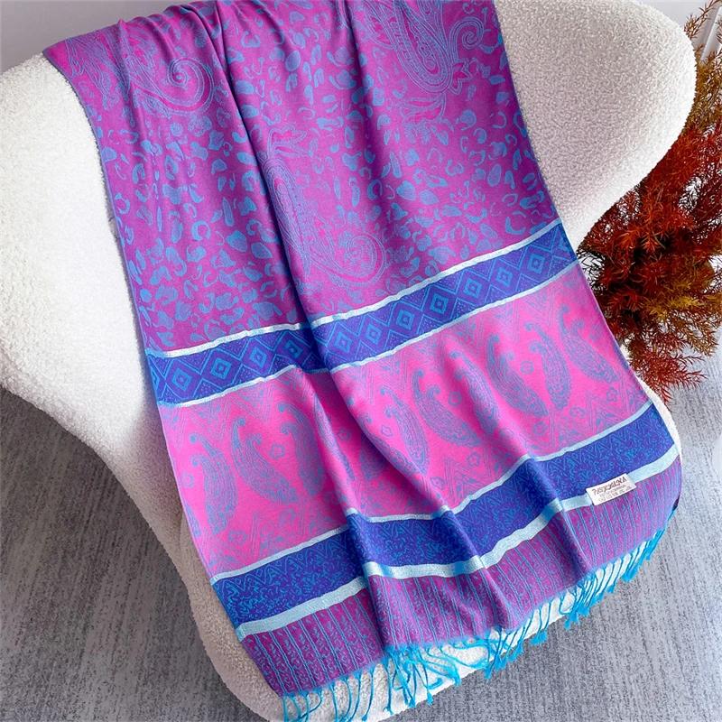 2025 nouveau luxe automne cachemire Pashmina châles femmes chaud Jacquard foulards dame Wrap Foulard