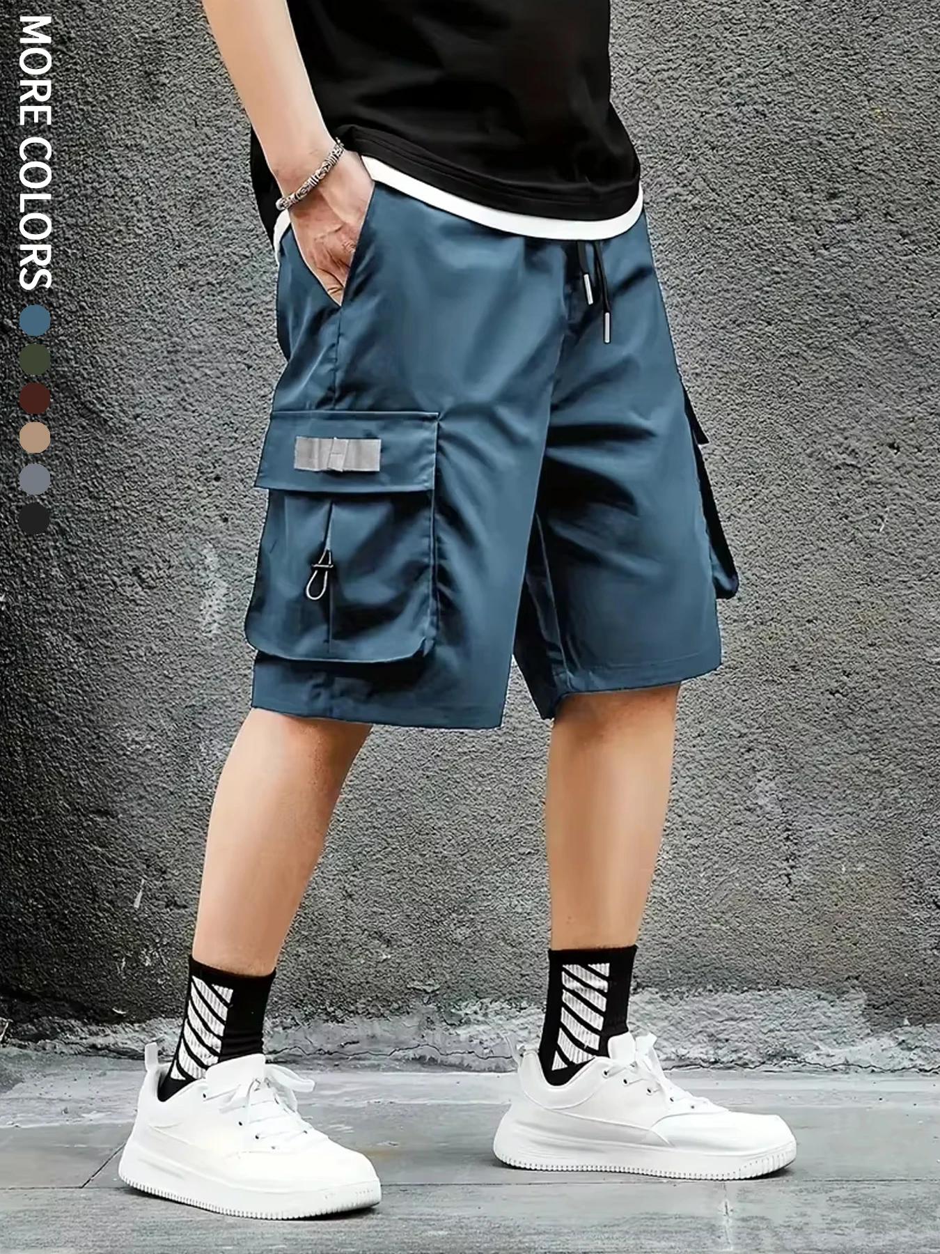 Short cargo pour hommes, plein air, voyage, sports décontractés, grandes poches, tissus durables et 