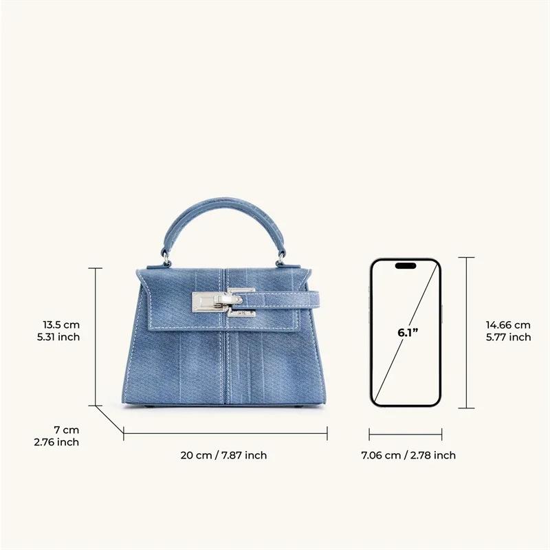 Sac à main femme JW PEI Elise – Nouveau sac fourre-tout en jean bleu tendance 2026 – Petit sac bando