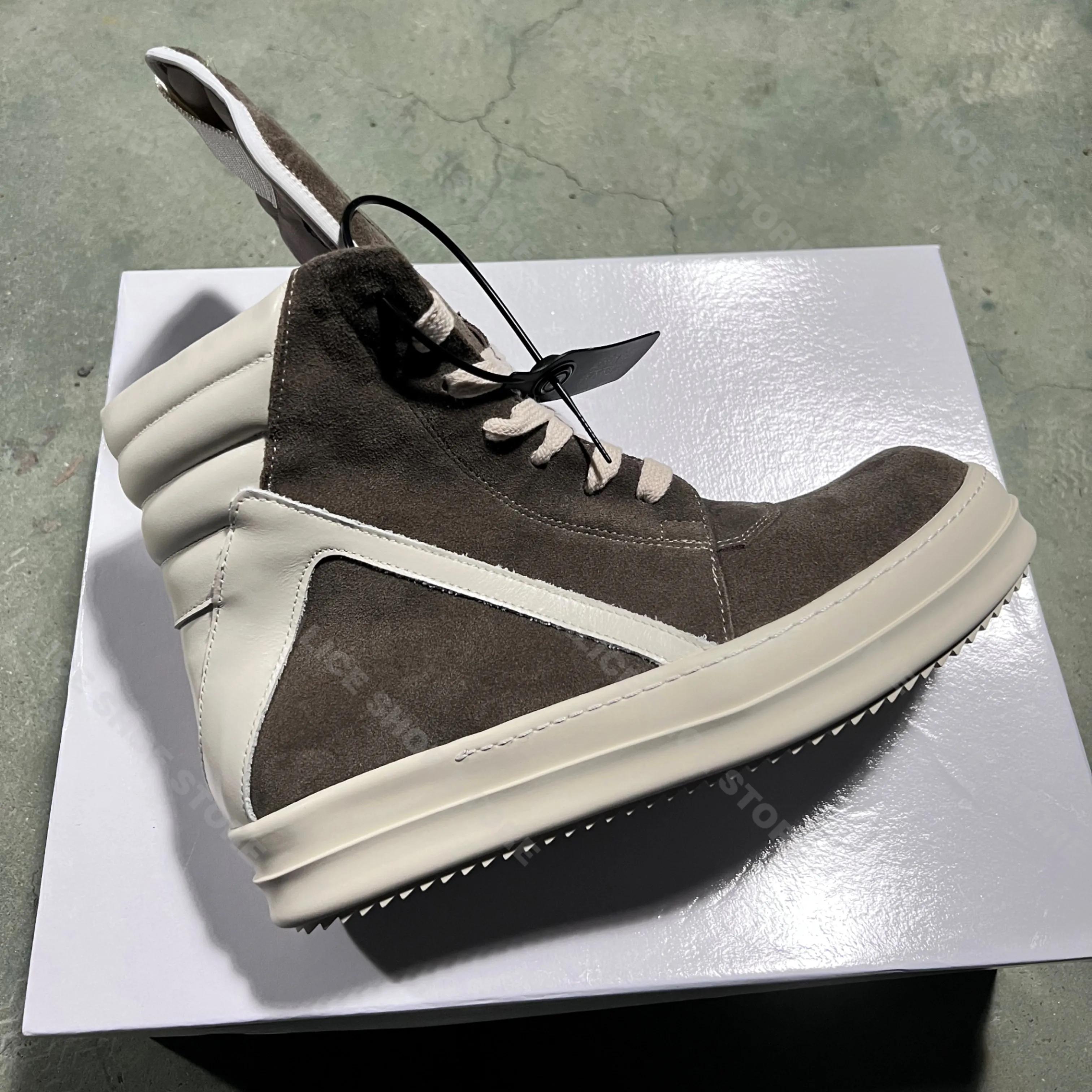 Marque décontracté hommes chaussure haut femmes Sneaker qualité marron Geobasket vache daim fermetur