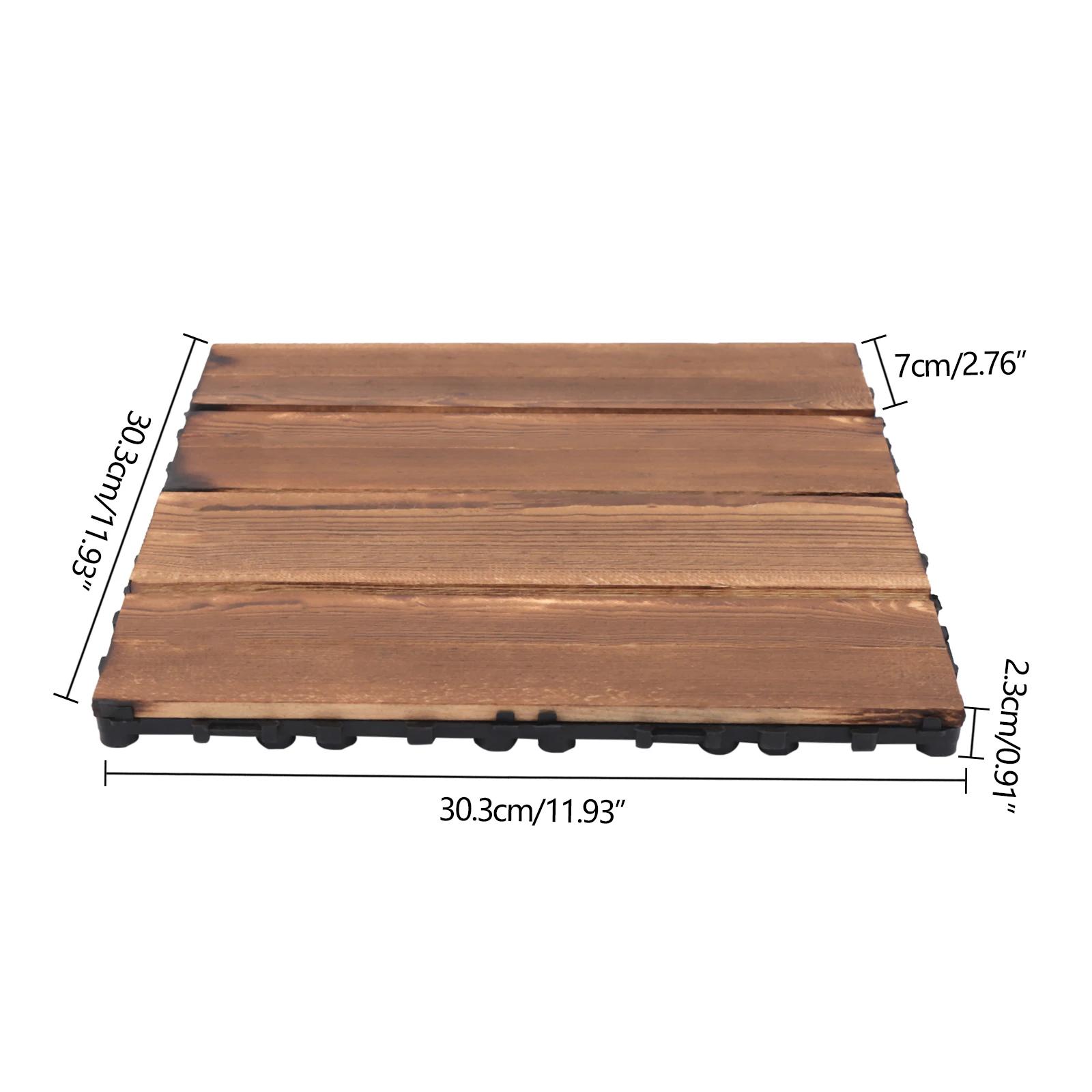 Carreaux de sol imbriqués en bois dur, carreaux de plancher imbriqués en bois, 12 po × 12 po imbriqu