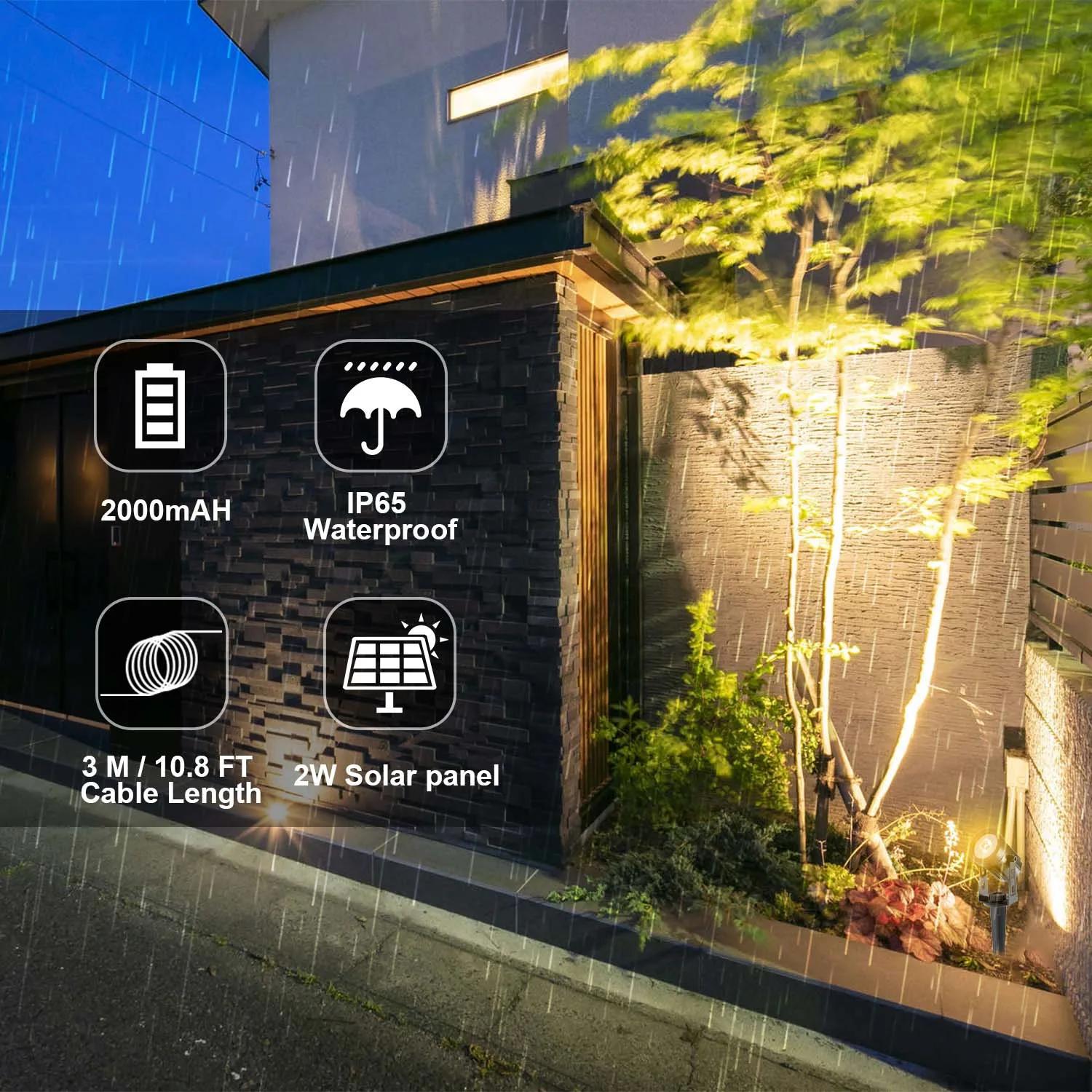 T-rise solaire LED lumière extérieure IP65 étanche décoration de jardin lumières RGB blanc chaud/fro