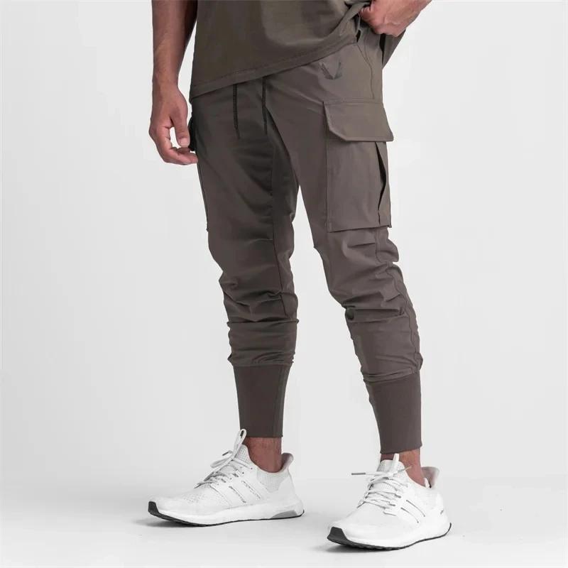 Pantalon Cargo pour hommes, fin, ample, élastique, à séchage rapide, pour course à pied, entraînemen