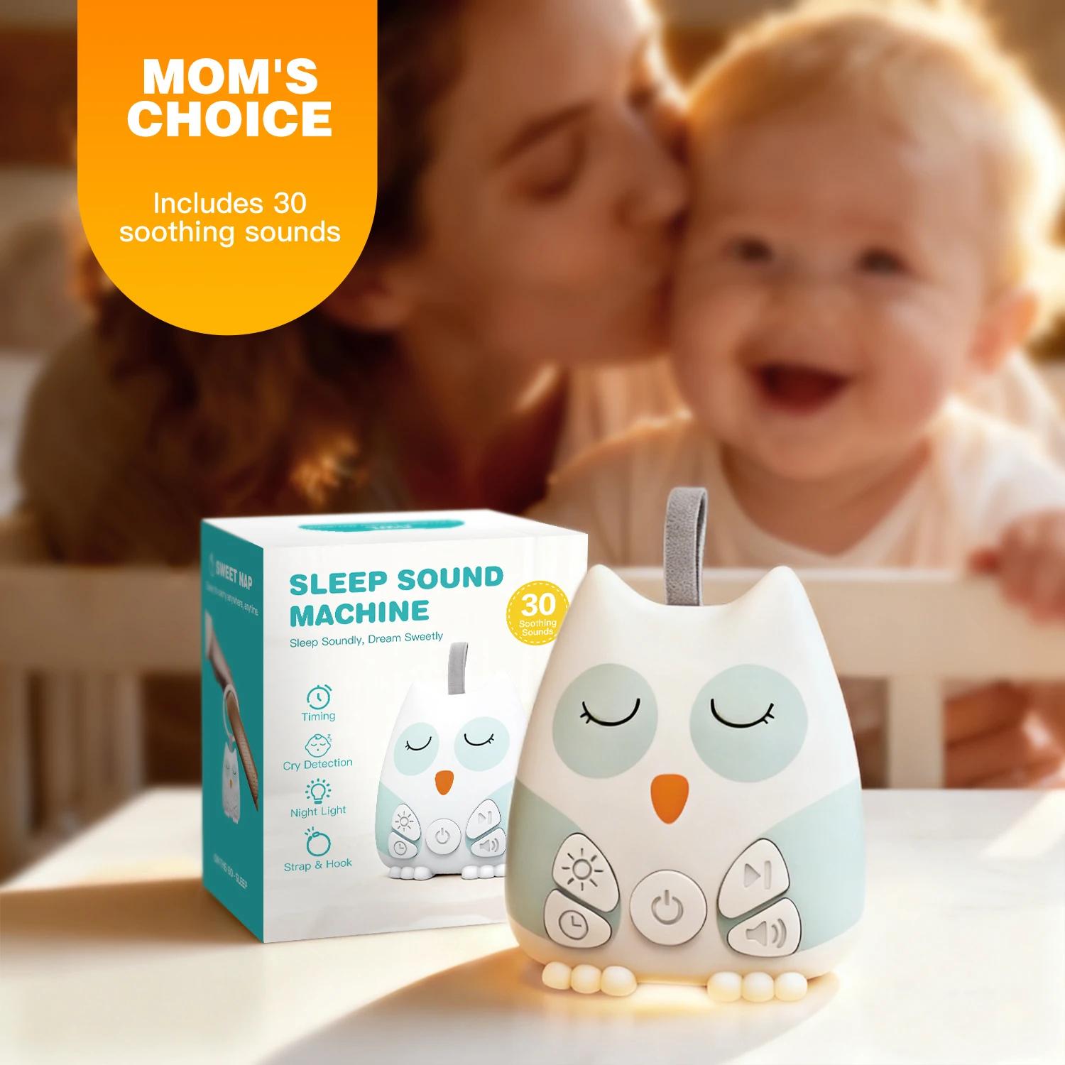 Machine portative de bruit blanc pour bébé 30 sons apaisants capteur de pleurs pour nourrissons avec