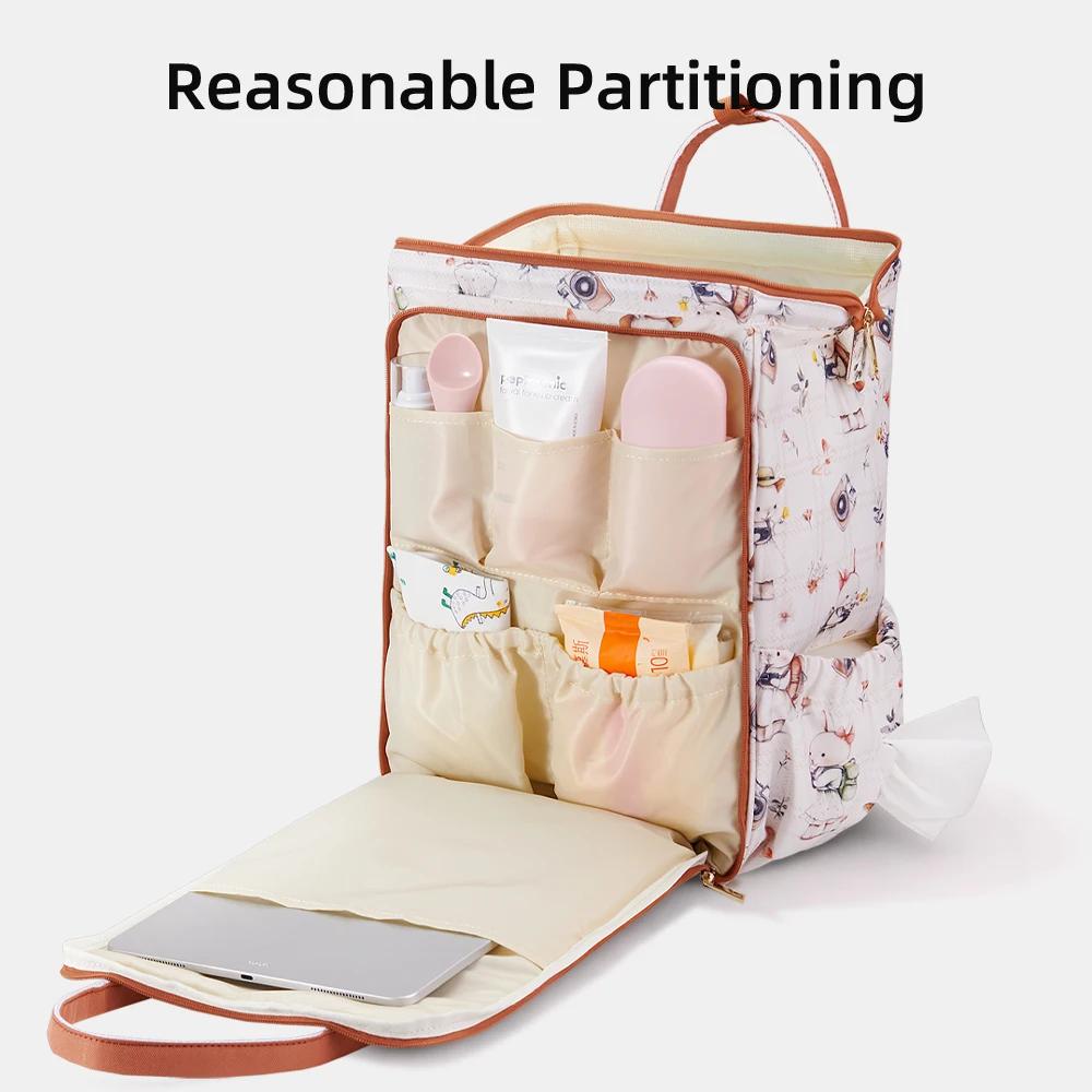 Sac à dos pour couches Sunveno de grande capacité – Sac de maternité élégant avec poches multifoncti