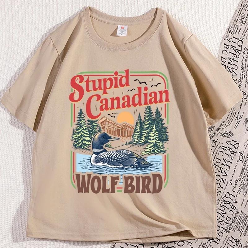 T-shirt Comfort Colors Stupid Canadian Wolf Bird, T-shirt inspiré de la rivalité, T-shirt Team Holla