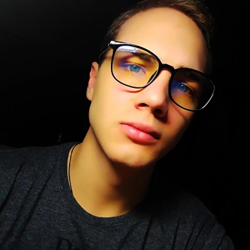 Lunettes d'ordinateur carrées transparentes, monture ronde Anti-lumière bleue pour femmes et hommes,