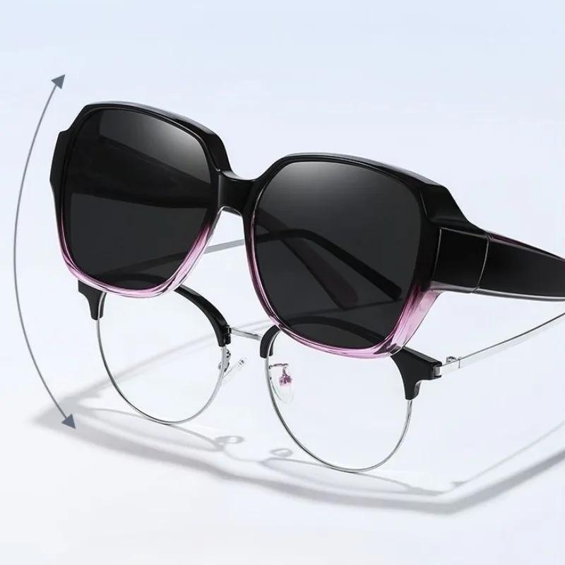 Lunettes de soleil myopie lunettes couverture lunettes de soleil polarisées pliant ajustement sur lu