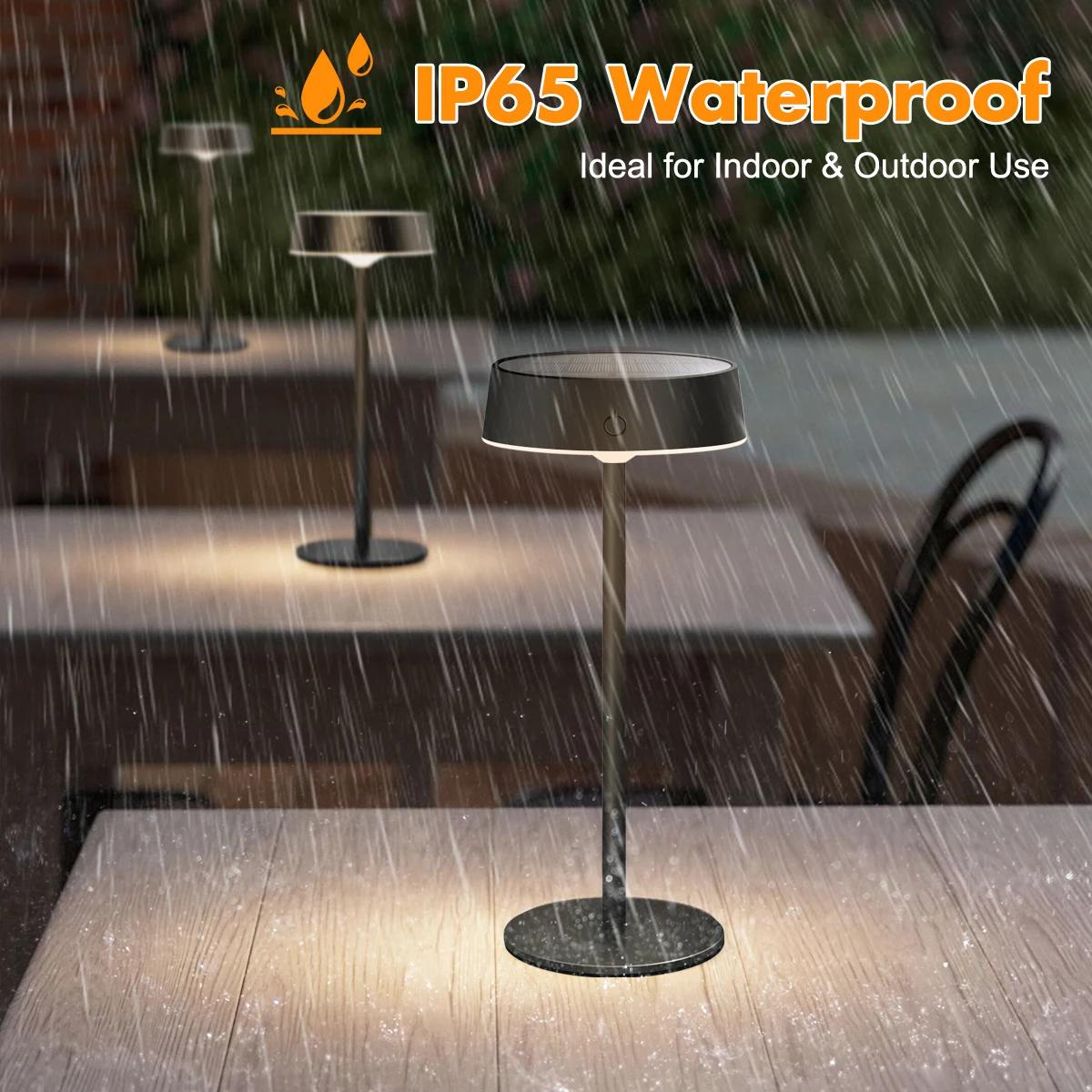 Lampes de Table solaires d'intérieur et d'extérieur, étanches, sans fil, rechargeables, à intensité 