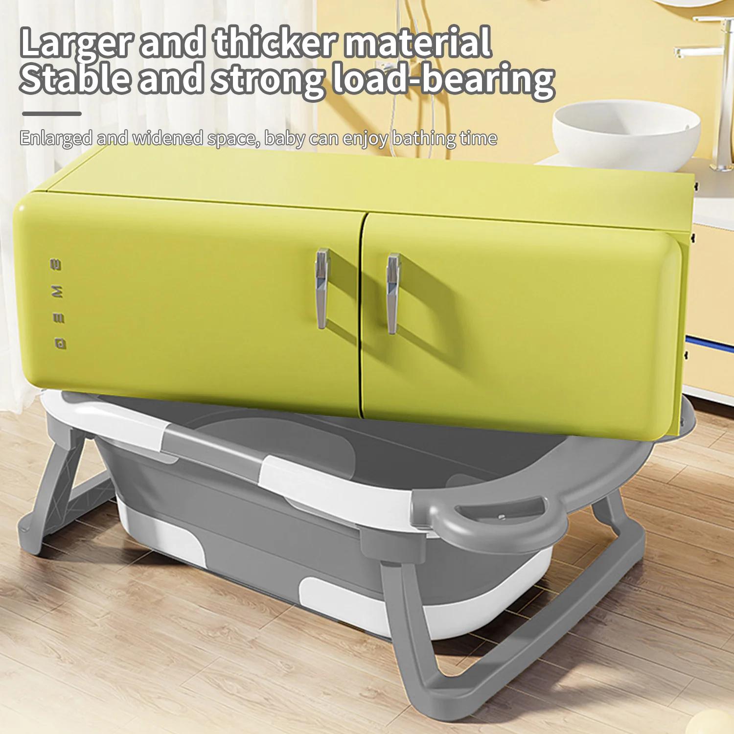 Baignoire pliable pour bébé, grande baignoire avec tapis de bain antidérapant, bain de voyage portab