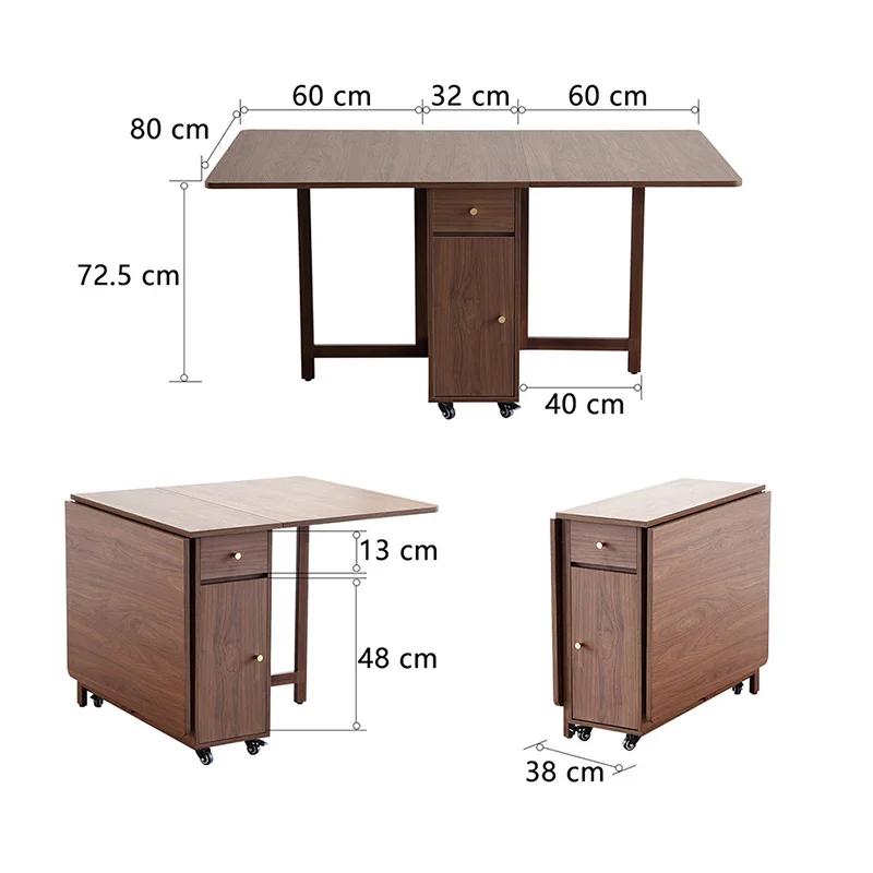 Table de salle à manger pliante extensible avec cuir chevelu tombant, table peu encombrante pour sal